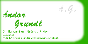 andor grundl business card