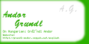 andor grundl business card